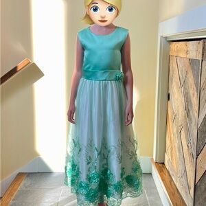 Grace Karin Teal and White Floral Dress